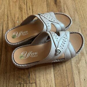 New YFM Women's Low Heel Slip On Sandal